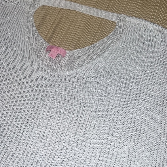 Lilly Pulitzer top no sleeve knit style white grey top shirt size small - Picture 3 of 13